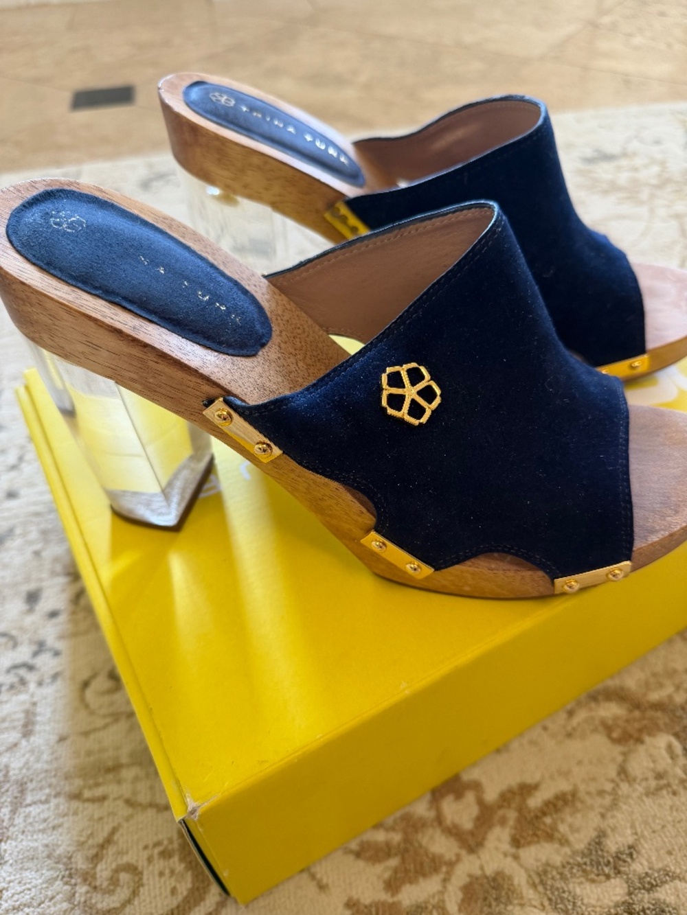 Trina Turk Cobalt Blue Suede Sandal